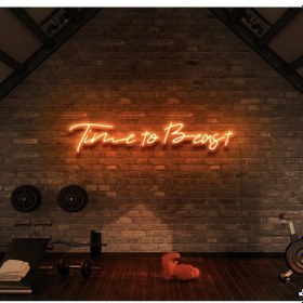 Resim Twins Led Time To Beast Yazılı Neon Tabela Amber Model:model:31603366 