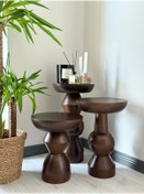 Resim More Wood Design Mantar Sehpa 3'lü Takım 