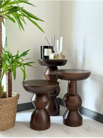 Resim More Wood Design Mantar Sehpa 3'lü Takım 