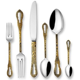 Resim Amboss Pera 72 Parça Çatal Kaşık Bıçak Paslanmaz Çelik Seti Gold - Kutulu Altın 