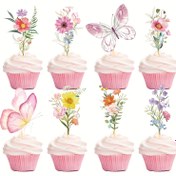 Resim 16 adet Şirin Yabancı Çiçek ve Kelebek Cupcake Toppers - Pastel Pembe ve Mor Çiçek Desenleri ile Zarif Kelebekler, Bebek Partileri, Doğum Günleri ve Cinsiyet Açıklamaları için Mükemmel, Tüy Detaylı Ahşap Kek Seçenekleri, Parti Dekorasyonu | Çiçekli Kek Toppers | Ahşap Kek Seçenekleri, Kelebek Dekoru 