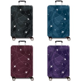 Resim 1 adet 300G/ Uçak Çizgi Desen Serisi, Kalınlaştırılmış Valiz Koruyucu Kılıf, Kalınlaştırılmış Bagaj Aksesuarları, İş, İş Seyahati, Tatil, Seyahat, Bagaj Kontrolü, Geri Dönüş, Valizinize Renk Ekleyin. 50.8-71.12 cm Kılıflar için uygun 