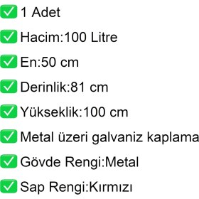 Resim Akdenizpos MK100 Metal Market Alışveriş Arabası 100 Litre 