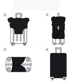 Resim Smart Travel 3lü Set Büyük Orta Kabin Boy Valiz Bavul Koruyucu Kılıfı Şerit Sarı - Siyah 