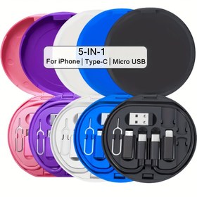 Resim Her Şey Dahil USB-C'den C'ye Veri Aktarmalı Şarj Kablosu, Dört Portlu Adaptör Saklama Kutusu ile Birlikte. Type-C, iOS ve Micro ile Uyumlu, Çok Yönlü Kullanım için Uygun. Seyahat Dostu Tasarım, Android/iOS Cihazlarınızın Şarj ve Veri Aktarımı İhtiyaçlarını Karşılar. Katlanabilir Telefon Standı ile Kompakt ve Taşınabilir 