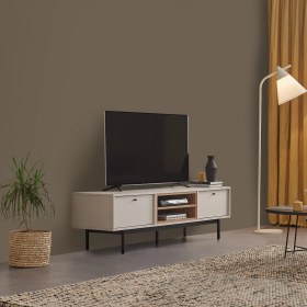 Resim Enza Home Loreto Ayaklı Tv Sehpası - Kırık Beyaz 