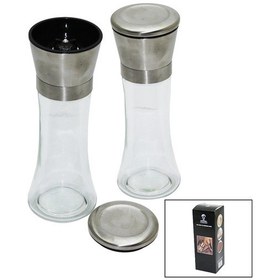 Resim Cam Hazneli - Metal Kapaklı Büyük Tuz - Baharat Öğütücü Diğer 