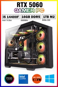 Resim Zeiron Wallpower X12 i5 14400F 16GB DDR5 RAM 1TB M.2 Nvme SSD RTX5060 8GB Sıvı Soğutmalı Oyuncu Bilgisayarı 