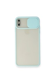 Resim artlab Art İphone Xs Max Kılıf Palm Buzlu Kamera Sürgülü Silikon - Turkuaz Lab 