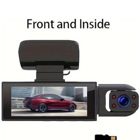Resim Challenger 720p Hd Çift Kameralı Araç İçi Kamera 32gb Hafızalı Ön Arka Kayıt Ips Ekran 