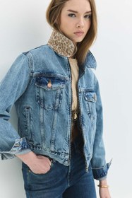 Resim Trucker Regular Fit Kadın Jean Ceket - L 