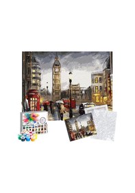 Resim Sayılarla Boyama Seti 40 x 50 CM Tuval Şasesine Gerili Londra Sokakları 