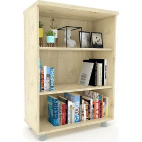 Resim Modüler Dünyası Kitaplık Dosya Dolabı Meşe - 80X35X117 Meşe 