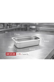 Resim Net Çelik Gastronom Küvet Gn 1/3-65 