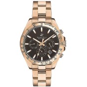Resim Beverly Hills Polo Club BP3127X.440 Erkek Kol Saati | 42 mm Rose Gold Paslanmaz Çelik, Kahverengi K 