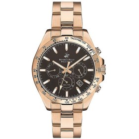 Resim Beverly Hills Polo Club BP3127X.440 Erkek Kol Saati | 42 mm Rose Gold Paslanmaz Çelik, Kahverengi K 
