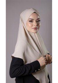Resim Hürrem Bone Bej Pratik Hazır Geçmeli Tesettür Eşarp Aerobin Kumaş Çapraz Hijab 2307 12 