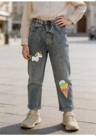Resim Kaizer Jeans Dondurma & Unicorn Baskılı Füme Çocuk Pantolonu 