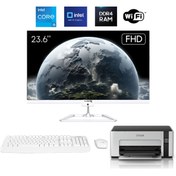 Resim Turbox TAx1635 i5 12450H 16GB DDR4 Ram 256GB SSD 23.6 inç FHD BT Webcam WiFi + YAZICI All in One PC 