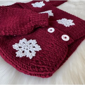 Resim Home Crop Bebek Hırkası>Çocuk giyim>Kar tanesi>Bebek hediyesi>El örgüsü 