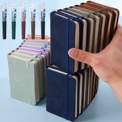 Resim 10 Adet Yapay Deri Cep Defteri Seti ve Uyumlu Kalemler - Taşınabilir Mini Günlük, Her Biri 100 Sayfa, Elastik Kapaklı Seyahat ve Ofis Organizatörü (5 defter + 5 mini kalem) 