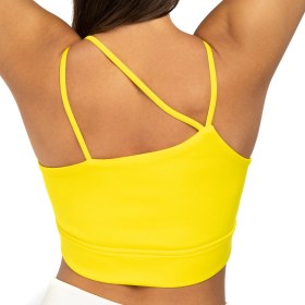 Resim Wiawi Kadın Ince Askılı Spor Sütyeni Atlet Esnek Crop Top - Sunlight Sarı 