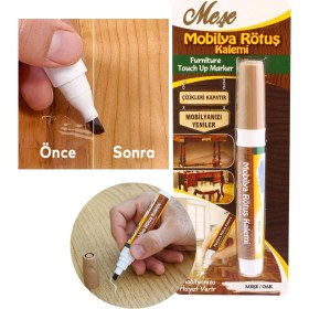 Resim Nzb Mobilya Rötuş Kalemi Ahşap Masa Sehpa Dolap Rütuş Kalemi Çizik Giderici Çatlak Kapatıcı Rütüş Meşe 