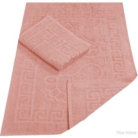 Resim 2 Li Banyo Ayak Havlusu %100 Pamuk 50x70 Cm Menesch Somon Renkli 
