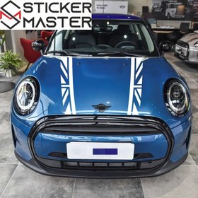 Resim Mini Cooper Kaput Şeridi | R56, F56 ve Tüm Modeller İçin Union Jack Bonnet Stripe - Metalik Gri 