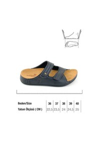 Resim Gezer Naturela Kadın Yazlık Suni Deri İki Cırt Cırtlı Kemer Ayarlanabilir Comfort Taban Günlük Terli Siyah 