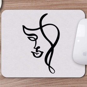 Resim Karakalem Çizimi Soyut Yüz Tasarımlı Mousepad -6 