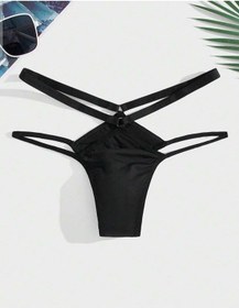 Resim Erkek Metalli Brazillian Slip İç Giyim Siyah 