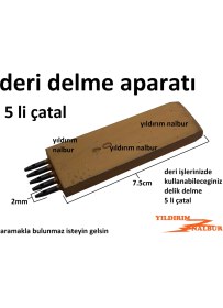 Resim Yıldırım Nalbur Deri Delme Aparatı 4 Lü Çatal Delik Açma Çivisi Çanta Yapma Aparatı 