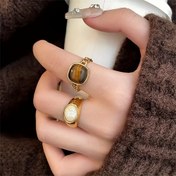 Resim Sahte taşlı, vintage tarzda, şık ve ayarlanabilir açık halka - Erkekler ve kadınlar için lüks tasarım, günlük giyim, partiler ve hediyeler için mükemmel, Mardi Gras Günü aksesuarı, ayarlanabilir halka 