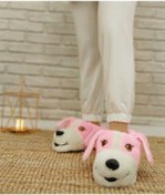 Resim Kadın Pudra Köpekli Panduf Ev Içi Panduf 
