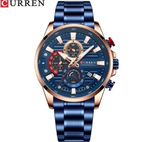 Resim Hanyang Mavi Curren Spor Rahat Kuvars Saatı Kronograf ile Moda Paslanmaz Çelik Erkek Saati Otomatik Tarih Saat Erkek (Yurt Dışından) 