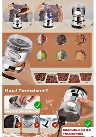 Resim Elektrikli Kahve Baharat Bakliyat Öğütücü Makine Pirinç Biber Tahıl Öğütücü Değirmen Gıda Öğütücü Çok Renkli 