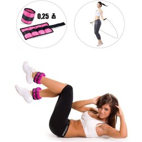 Resim 0,25 Kg X 2 Adet Pembe El Ayak Bileği Ağırlığı + Atlama İpi Pembe 