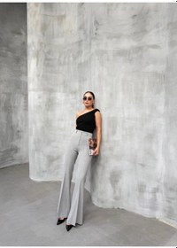 Resim Etiler Collection 230 Gr Poly Viscose Full Lycra I Spanyol Paça Pantolon Gri 