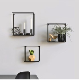 Resim Metal Raf Duvar Rafı Kitaplık Biblo Rafı 5501 