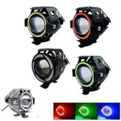 Resim 125w Motosiklet Farı U7 Led Moto Sürüş Araba Sis Lambası Far Lambası Melek Gözü Motoru 2 Adet Mavi Işık 