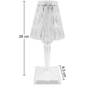 Resim Ayt Powermaster Gece Lambası Dekoratif Rgb Renkli Ledli Ambiyans Masa Üstü Aydınlatma Kumandalı Şarjlı Kristal Görünüm 