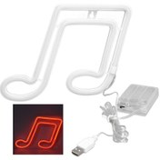 Resim Müzik Notası Neon Işığı Kırmızı - Huiliang A 