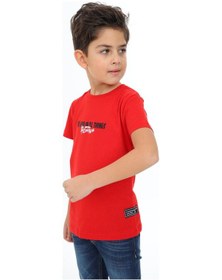 Resim Toontoy Kids Toontoy Erkek Çocuk Positive Baskılı Tişört Kırmızı 