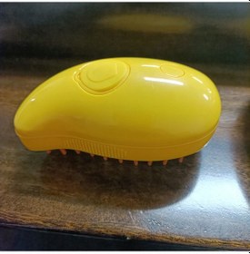 Resim Samdoo Mango Evcil Hayvan Elektrikli Sprey Tarak, Kedi Köpek Saç Dökülmesini Önleyen Masajlı Fırçalama Aleti, Sarı Tekli 