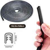 Resim Mi-ÇA HOME 5 Metre Siyah Kapı Darbe Koruma Bandı Araba Kenar Koruyucu Silikon Yapışkan Fitil Şerit 