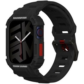 Resim Watch 7 45mm Uyumlu 2in1 Tpu Kasa Koruyuculu Silikon Kordon Skinarma Mecha Siyah 