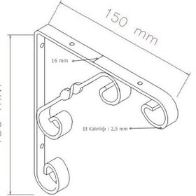 Resim 2 Adet Burgulu 15 x 15 cm Dekoratif Raf Altı Ayağı Konsol Beyaz 