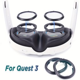 Resim Quest 3 için Myopia Lens, Çizikleri Önleyen Lens Koruyucu, VR Lens Ekleme Kolay Kurulum ve Montaj ile Manyetik Çerçeve, Meta Quest 3 Aksesuarları için Uygun 