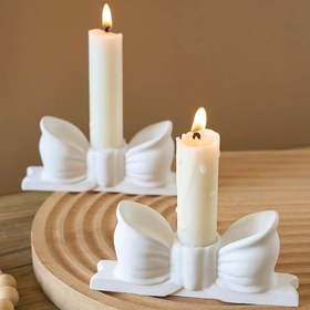 Resim Reçine Döküm Kalıpları Yay Mum Tutucu Silikon Kalıp DIY El Yapımı Yay Mum Tutucu Alçı Beton Reçine El Sanatları Döküm Kalıpları Ev Dekoratif Ürünler Kübik Yay Mum Tabanı Alçı Süs 